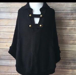 Kathy van Zeeland poncho sweater size S